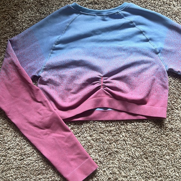 GYMSHARK ADAPT OMBRE SEAMLESS LONG SLEEVE CROP TOP - Picture 6 of 6